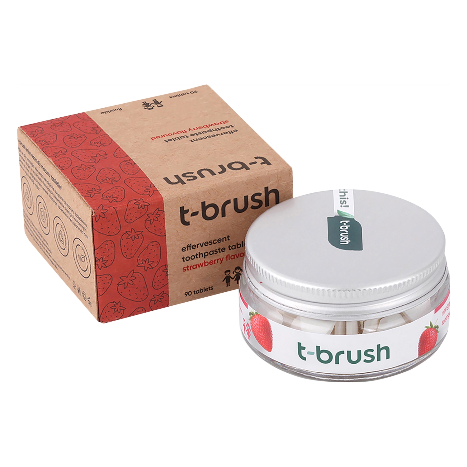 T-BRUSH ÇİLEK AROMALI FLÖRÜRSÜZ DİŞ MACUNU TABLETİ