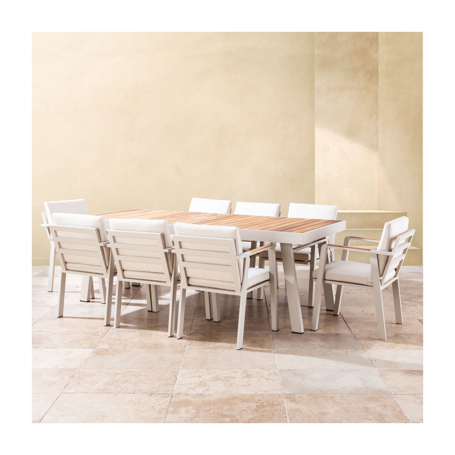 TARCOS YEMEK SETİ KREM 8 SANDALYE