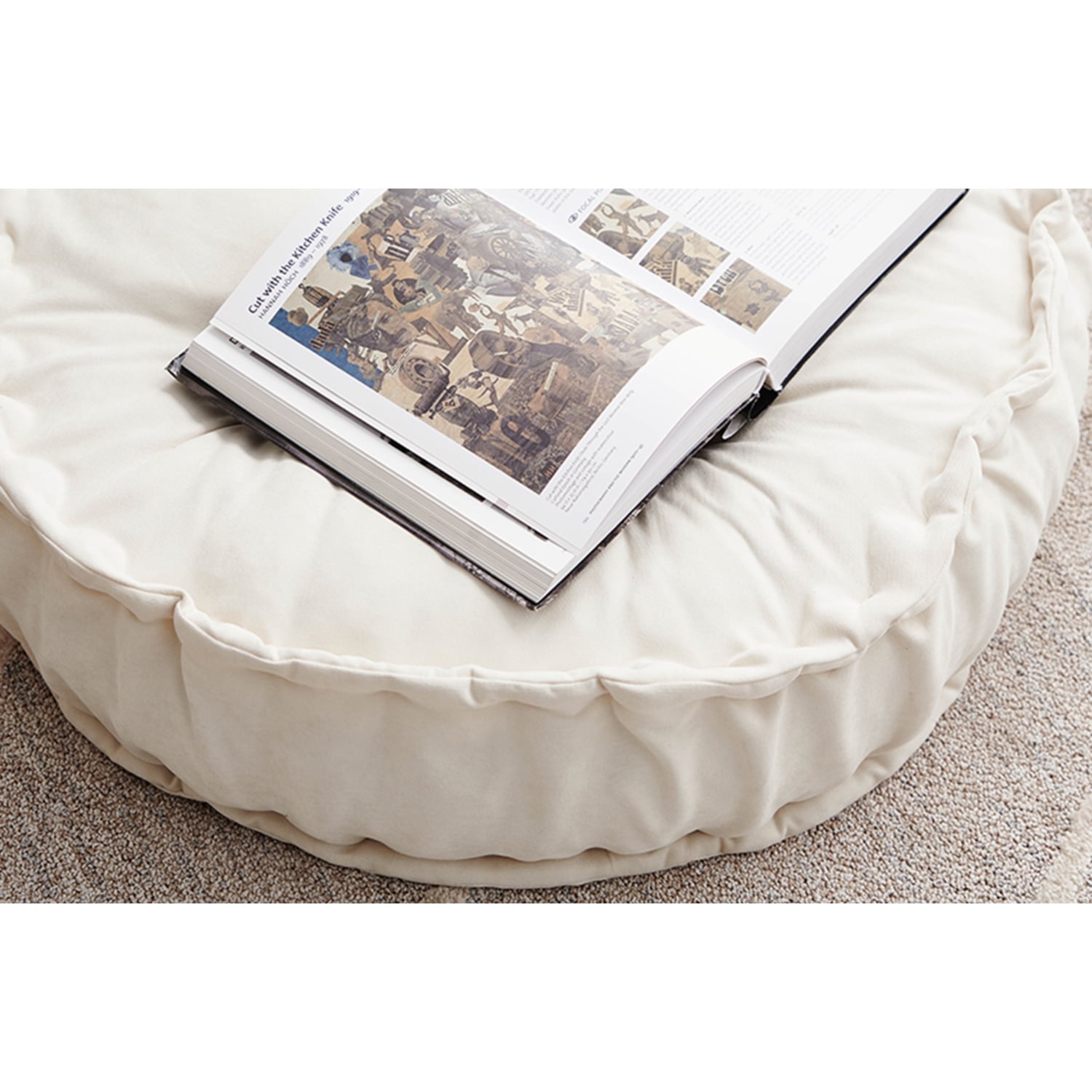 KATIE YUVARLAK YER MİNDERİ AÇIK KREM 60X15CM