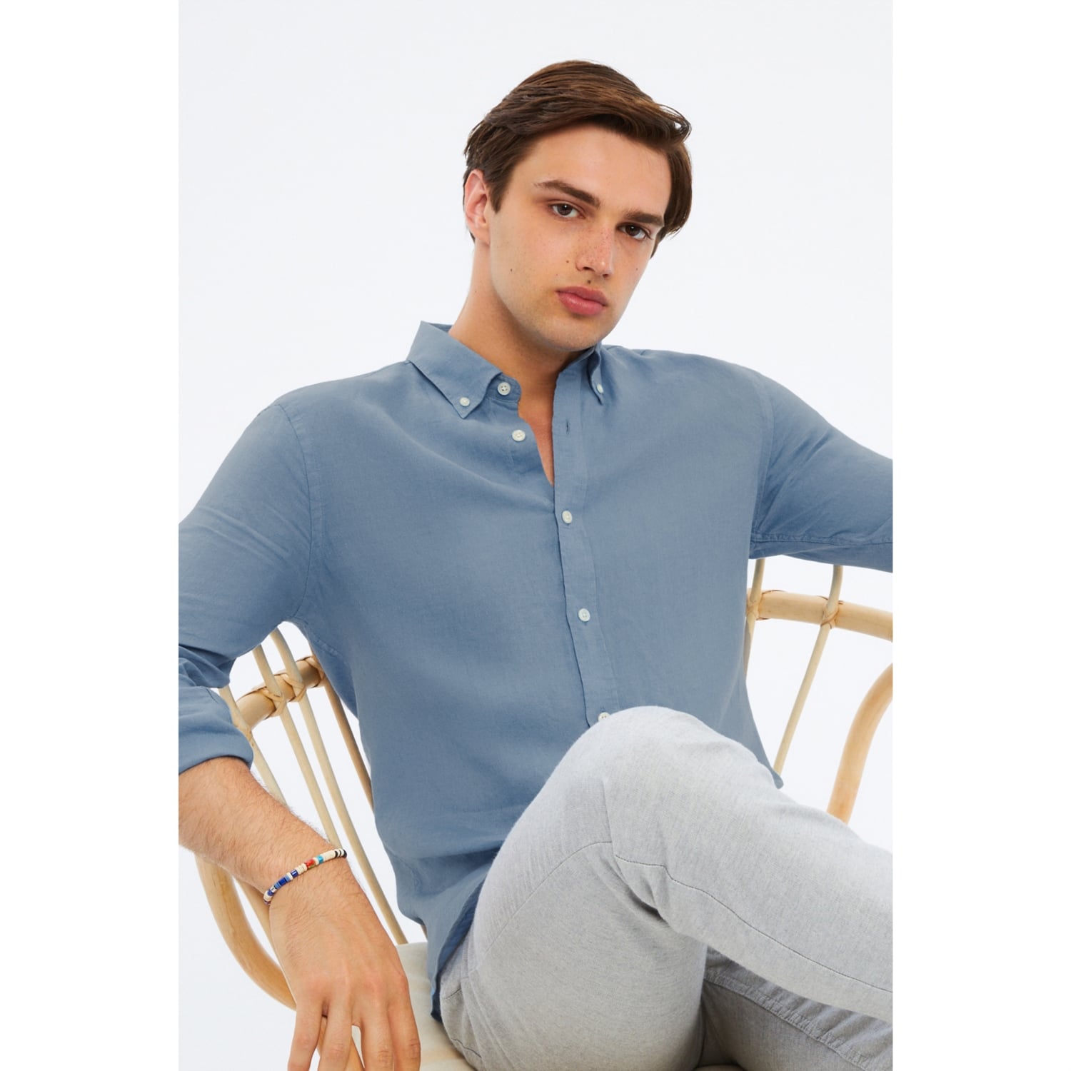 SLIM FIT KETEN GÖMLEK