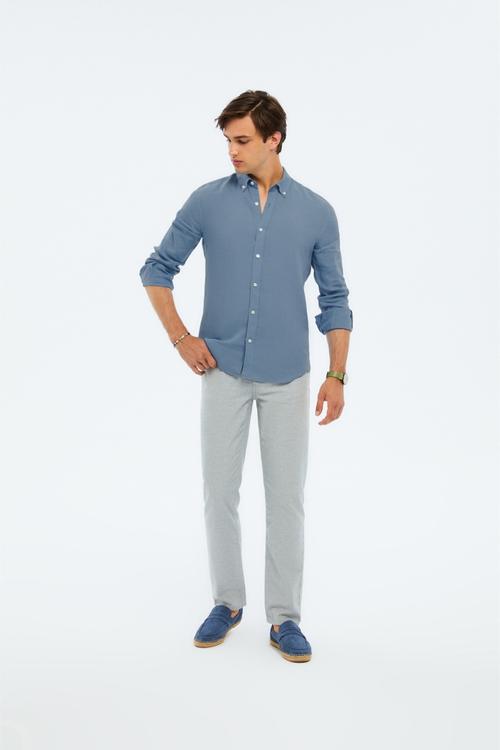  SLIM FIT KETEN GÖMLEK