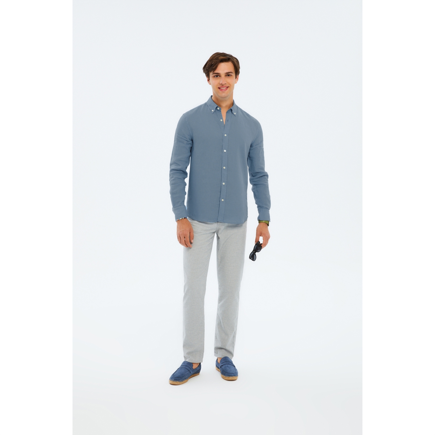 SLIM FIT KETEN GÖMLEK