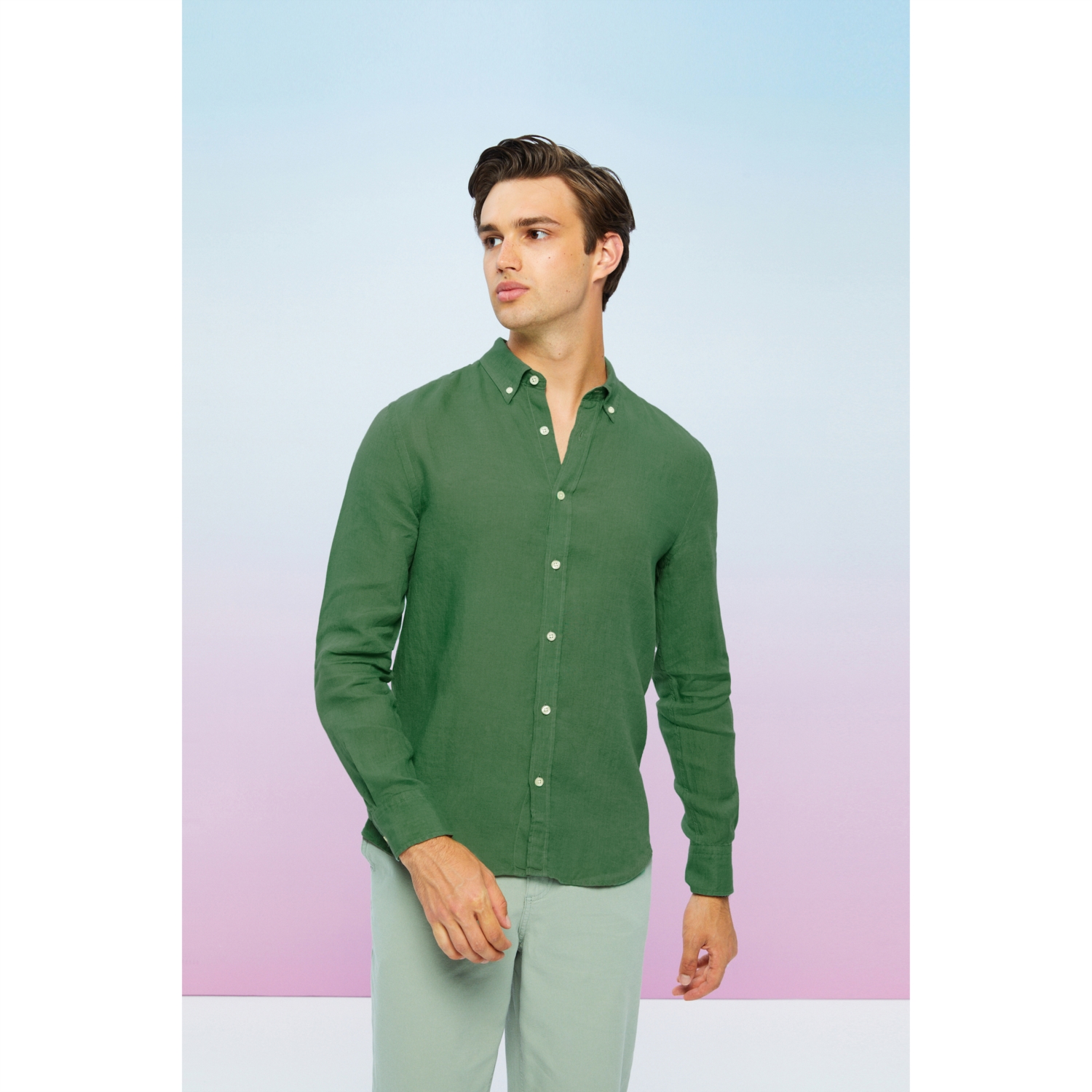 SLIM FIT KETEN GÖMLEK