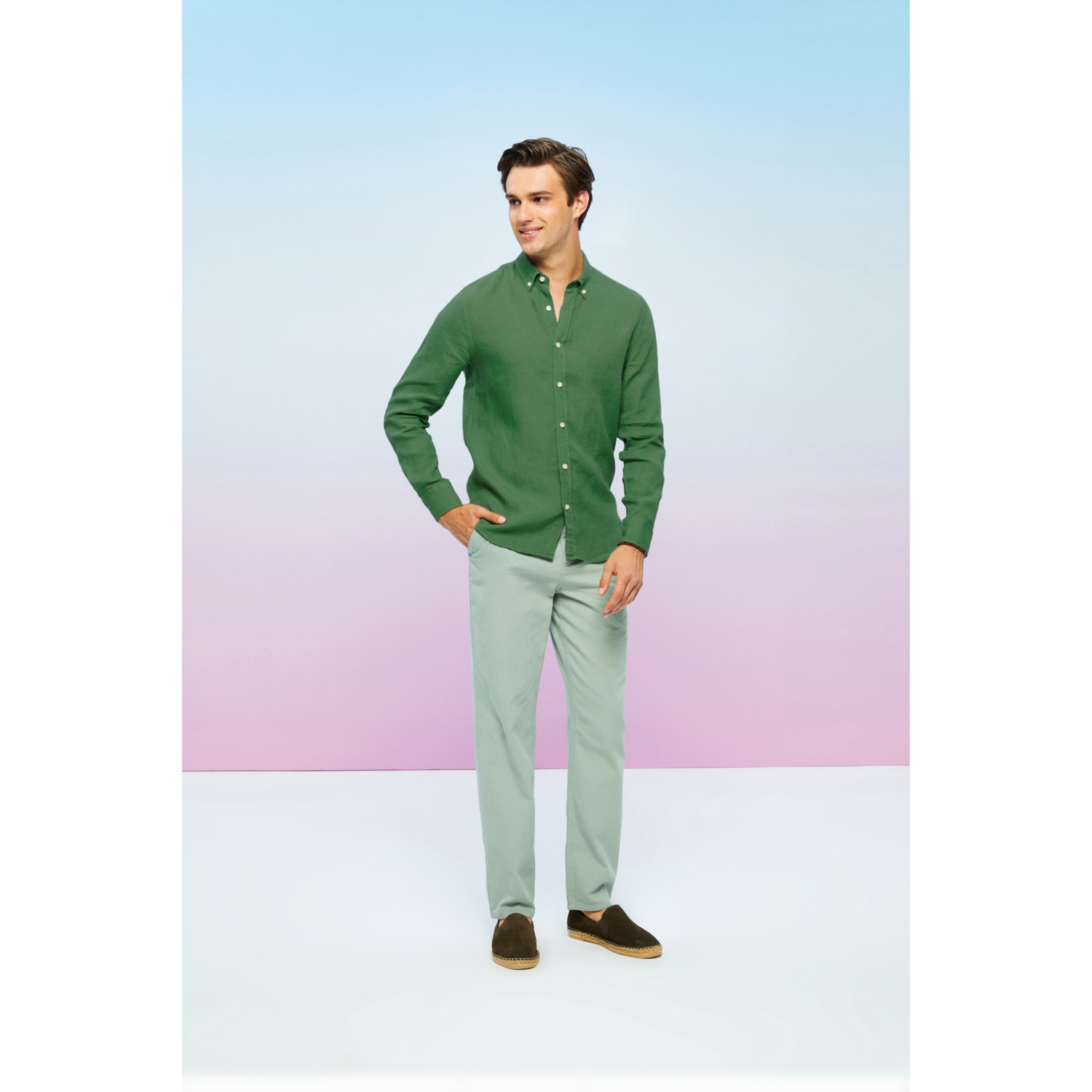 SLIM FIT KETEN GÖMLEK