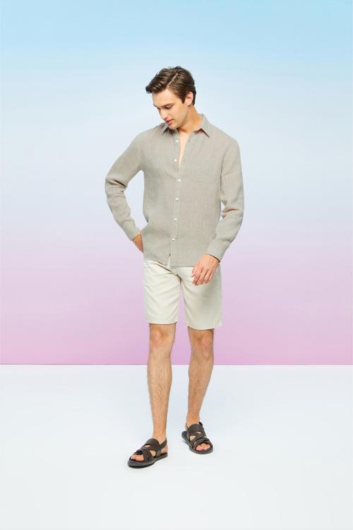  REGULAR FIT KETEN GÖMLEK