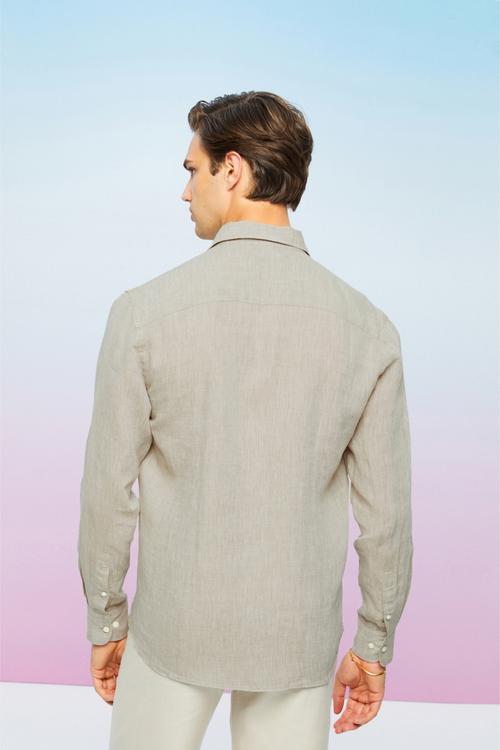  REGULAR FIT KETEN GÖMLEK