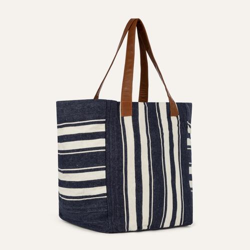  ÇİZGİLİ KANVAS OMUZ ÇANTASI