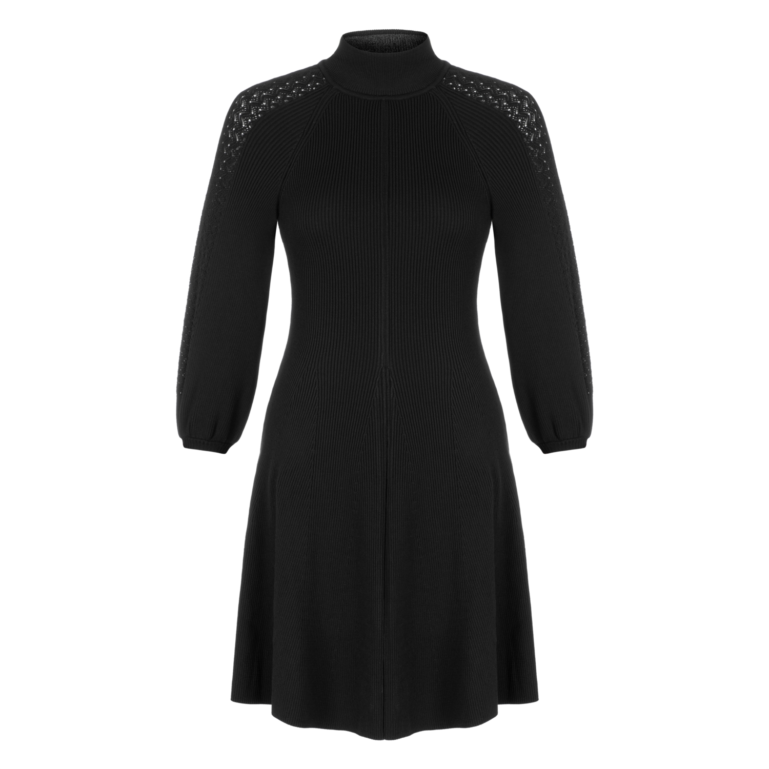 UZUN KOLLU TRİKO MİNİ KLOŞ ELBİSE