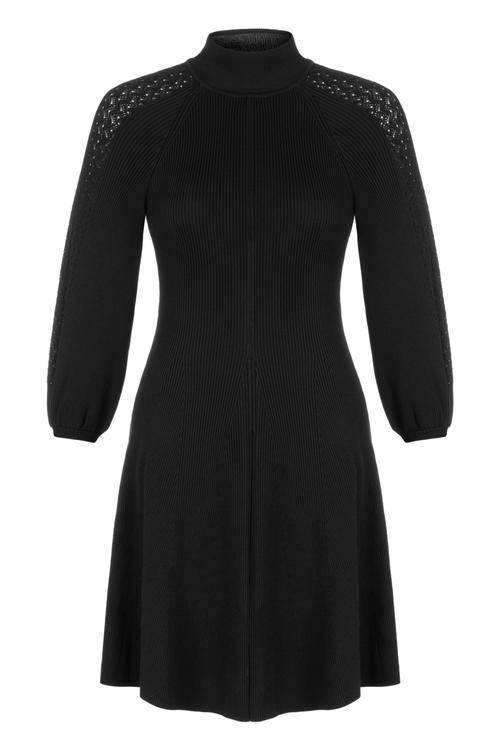  UZUN KOLLU TRİKO MİNİ KLOŞ ELBİSE