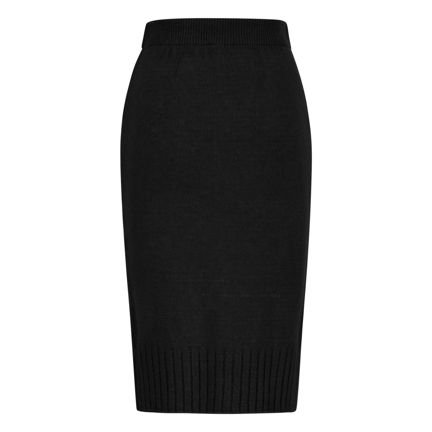 YIRTMAÇLI DÜZ KESİM MİDİ TRİKO ETEK