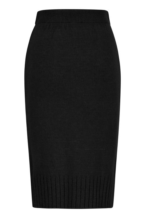  YIRTMAÇLI DÜZ KESİM MİDİ TRİKO ETEK