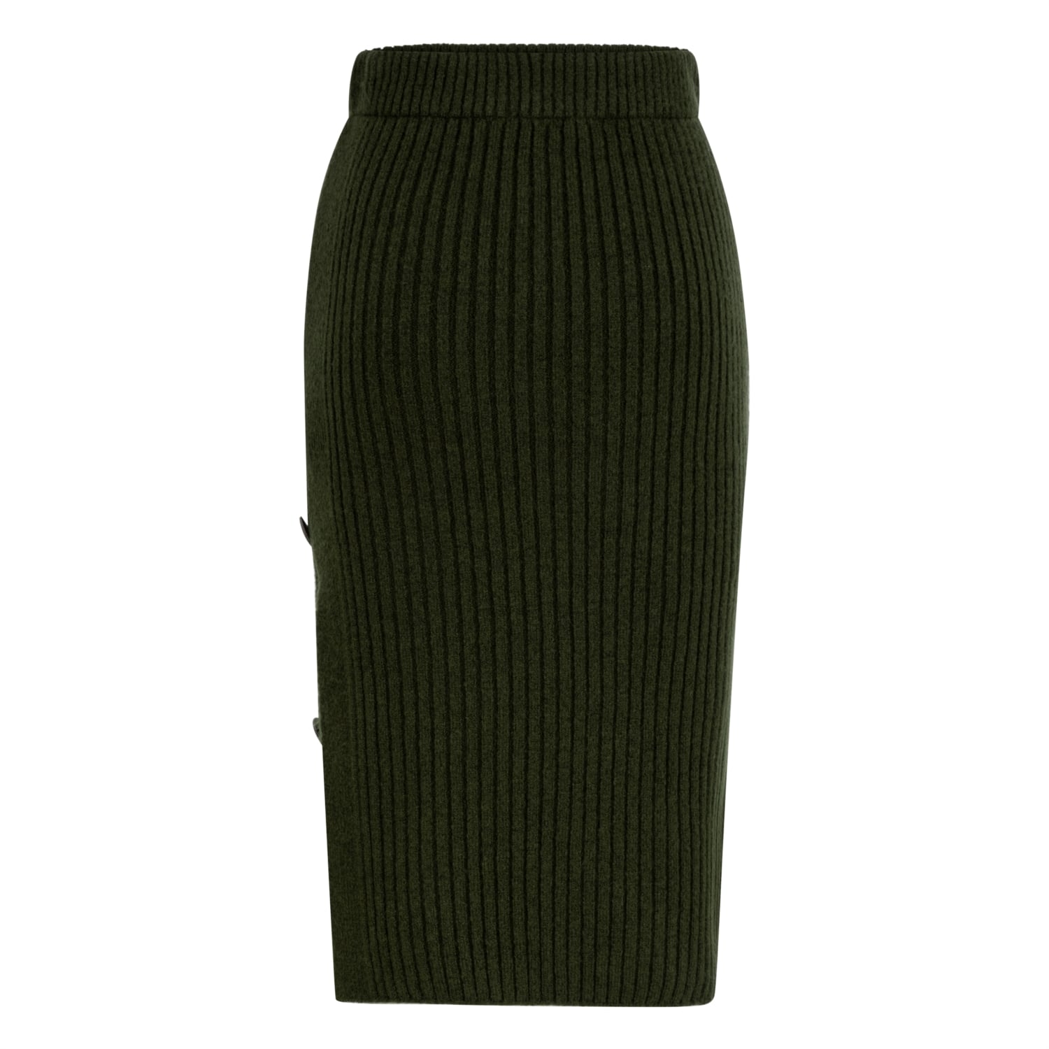 DÜĞME DETAYLI MİDİ TRİKO ETEK