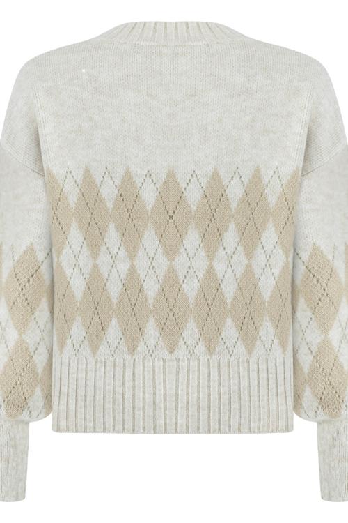  BAKLAVA DESENLİ BİSİKLET YAKA KAZAK