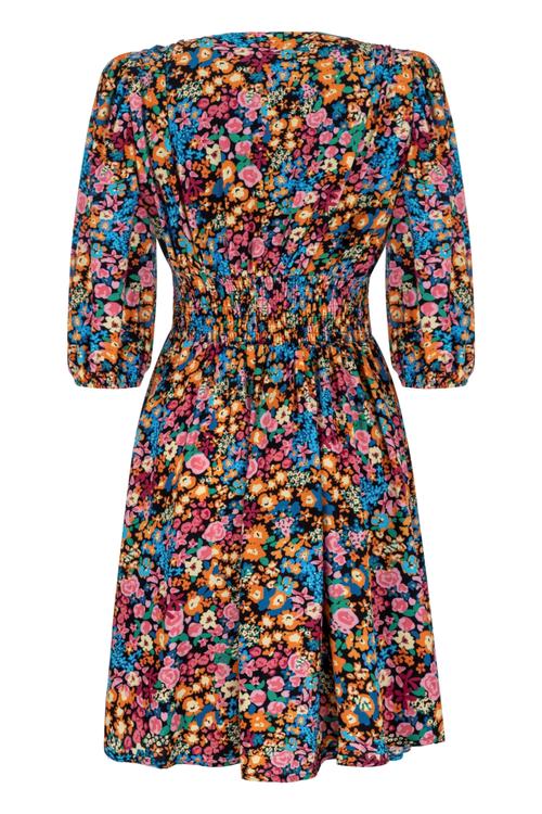  ÇİÇEK DESENLİ A FORM MİNİ ELBİSE