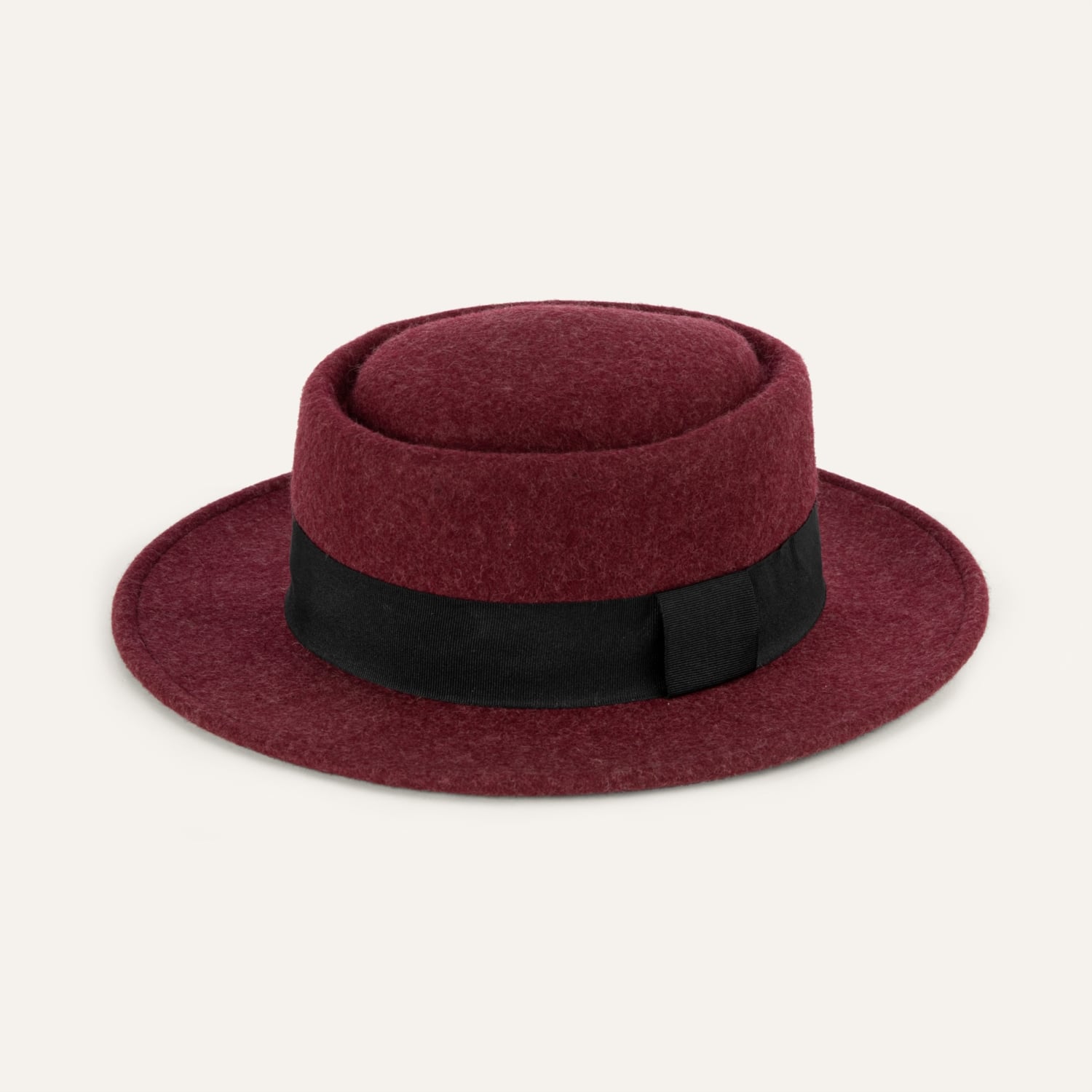 ŞERİT DETAYLI FÖTR YÜN ŞAPKA