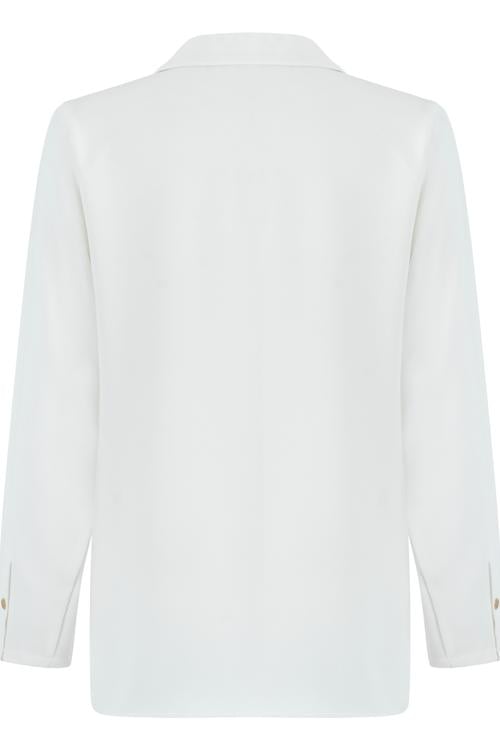  DÜĞME DETAYLI GÖMLEK YAKA BLUZ