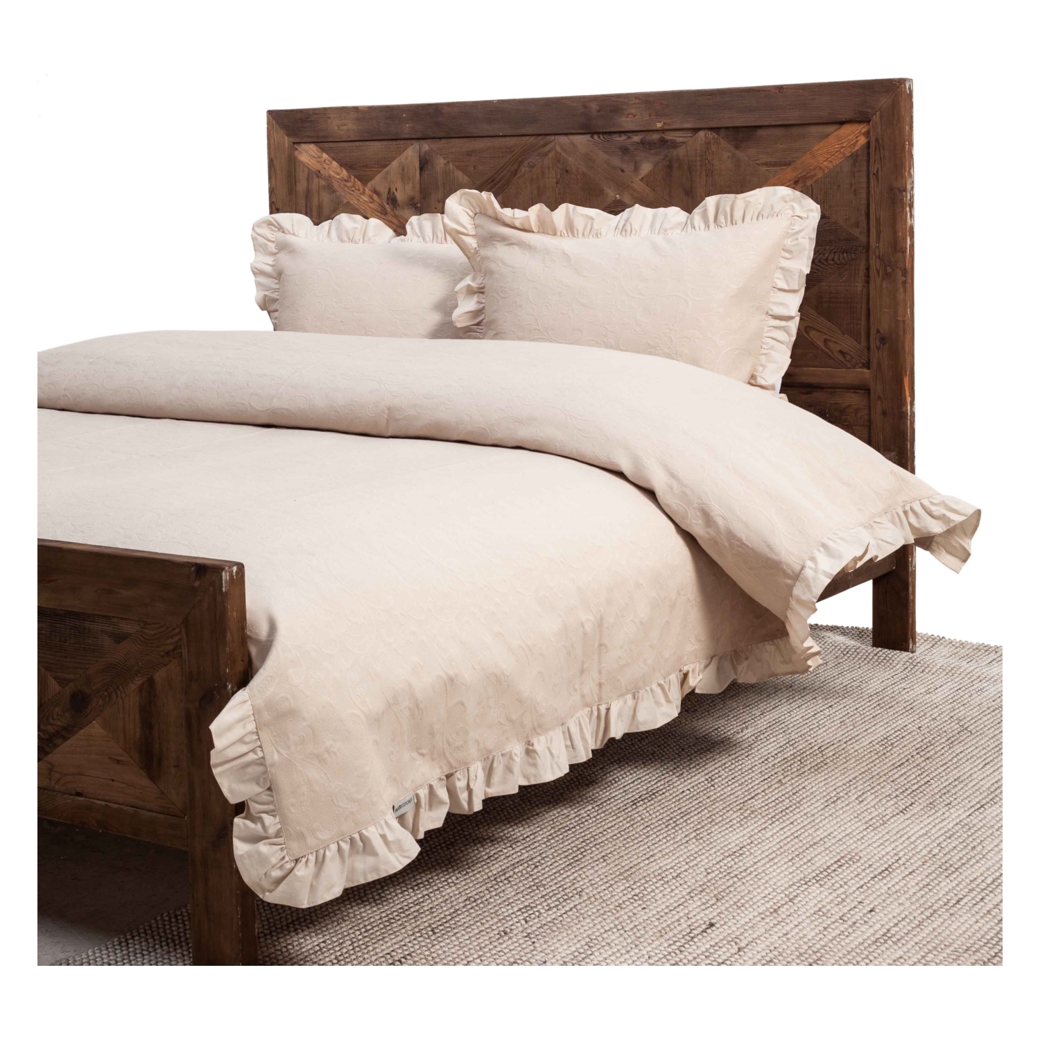 BELL ÇİFT KİŞİLİK YATAK ÖRTÜSÜ TAKIMI BEJ 240X240