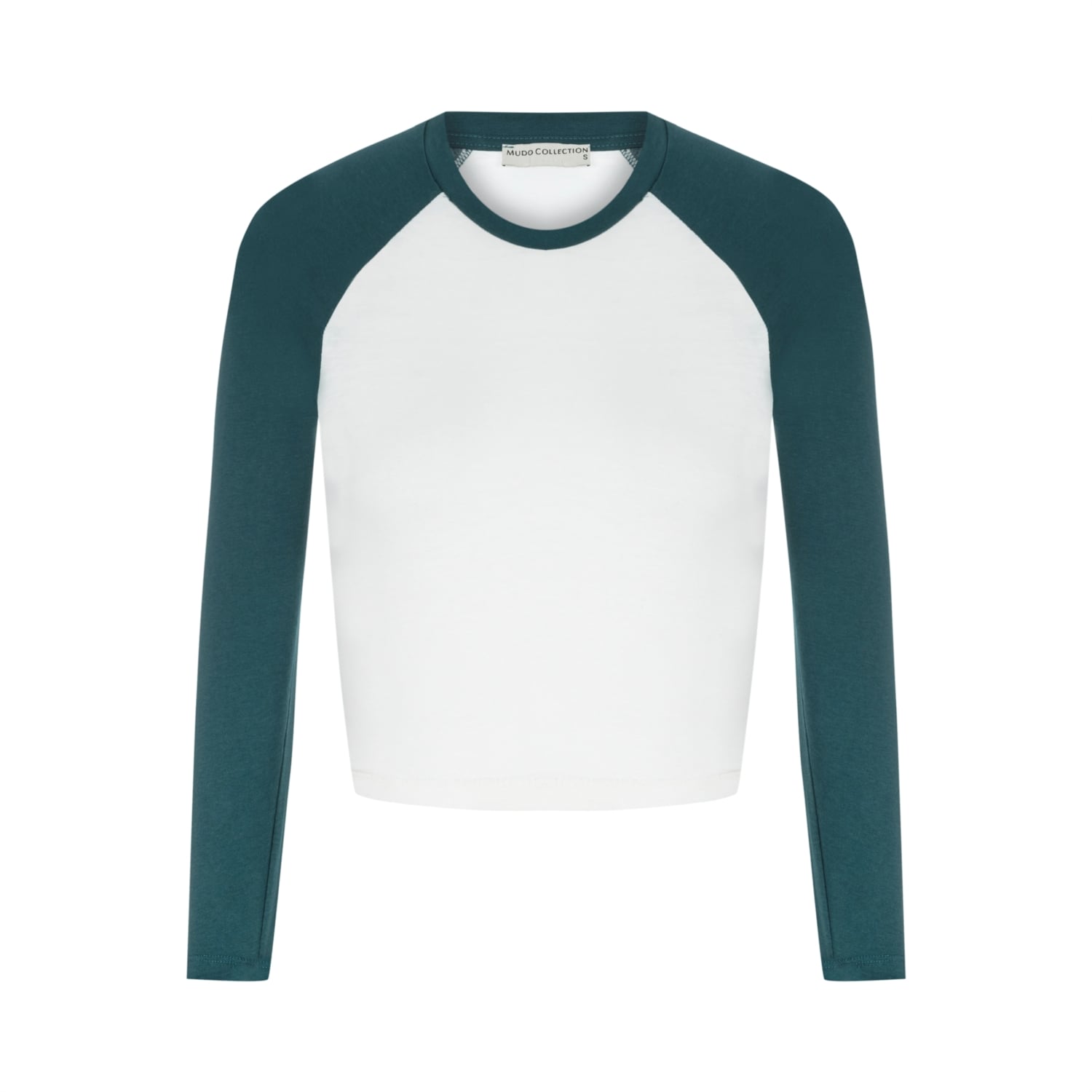 RENK BLOKLU BİSİKLET YAKA UZUN KOLLU T-SHIRT