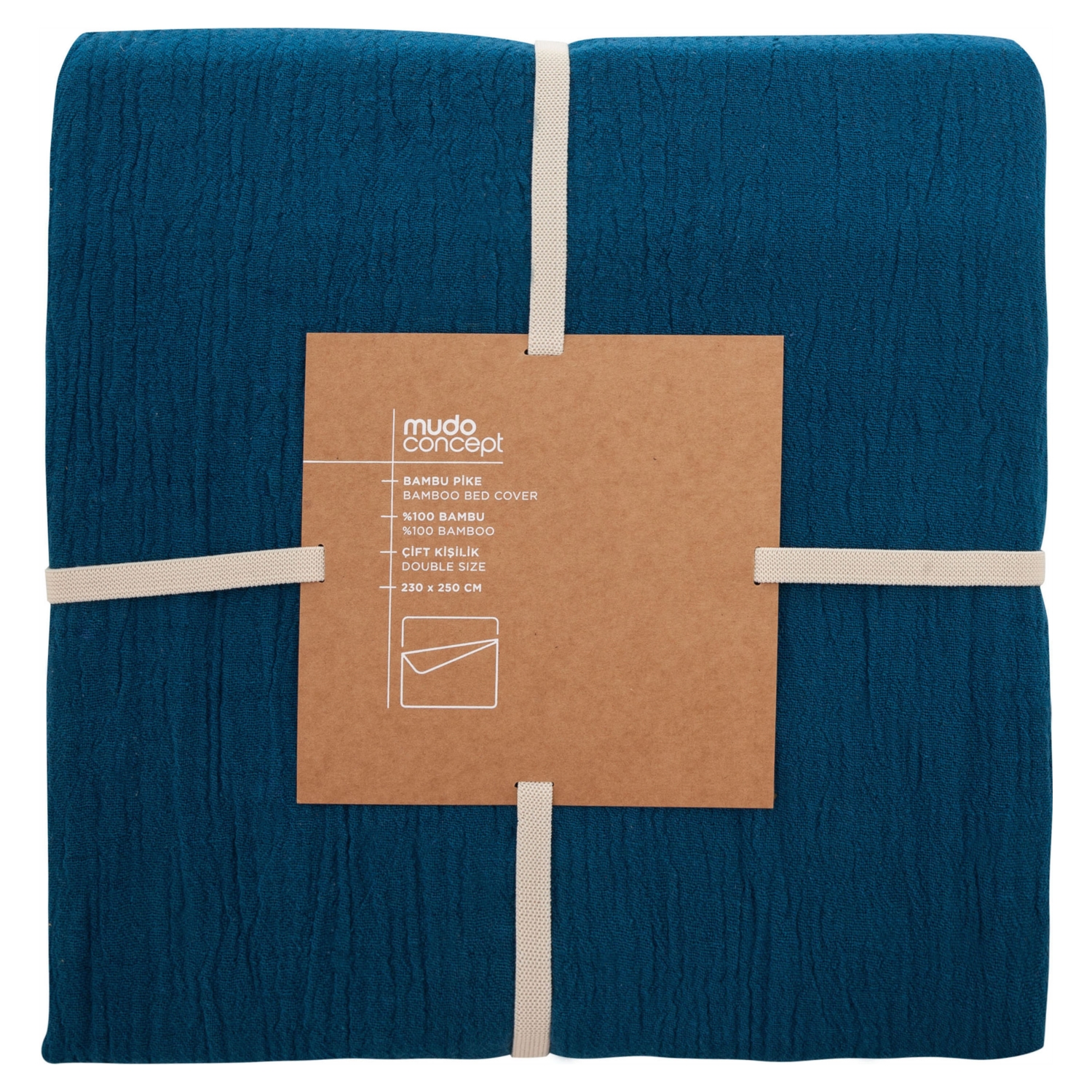 BAMBU ÇİFT KİŞİLİK PİKE MAVİ 230X250