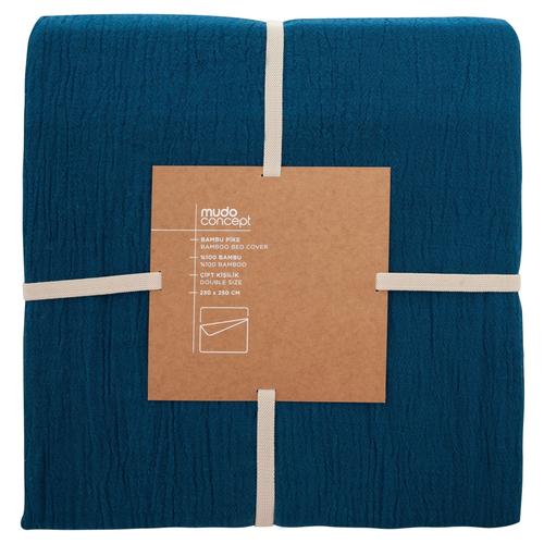  BAMBU ÇİFT KİŞİLİK PİKE MAVİ 230X250