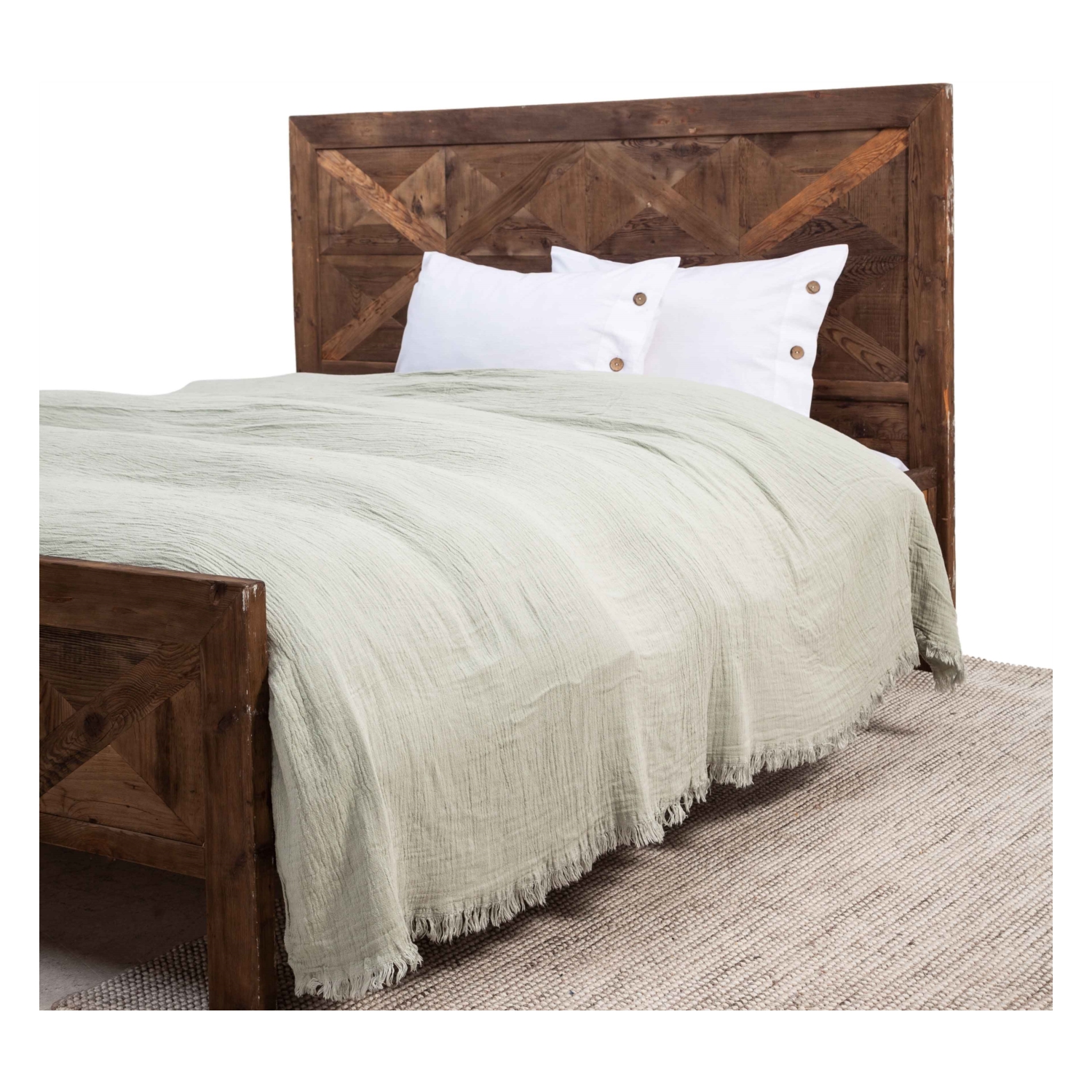 BAMBU ÇİFT KİŞİLİK PİKE YEŞİL 230X250