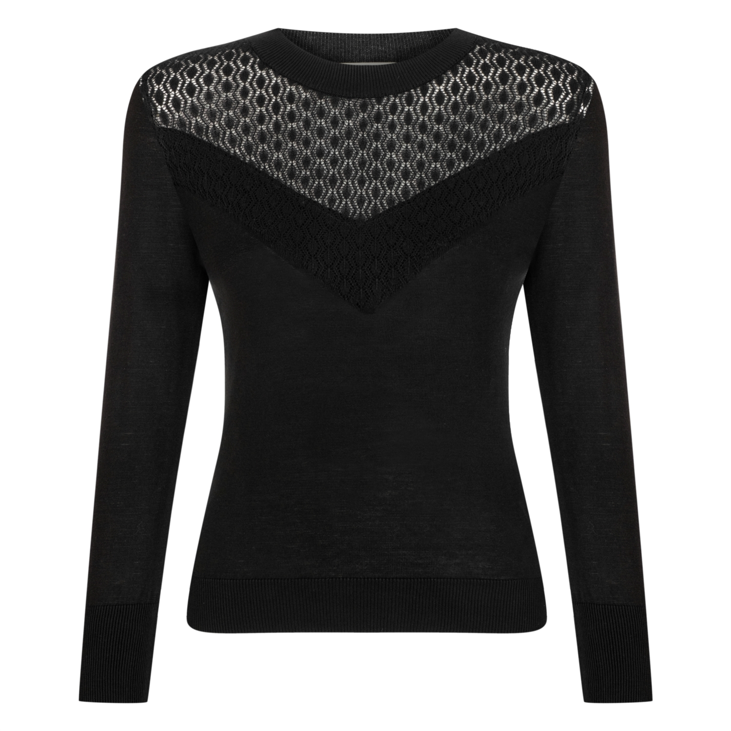 DANTELLİ BİSİKLET YAKA TRİKO KAZAK