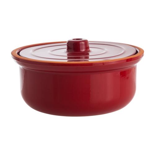NATURAL BÜYÜK GÜVEÇ TENCERE 2,5L  KIRMIZI