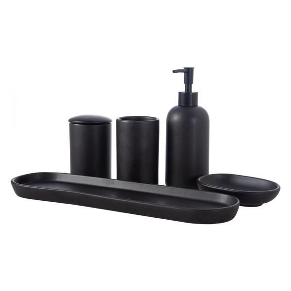 Mudo Home  Mat Siyah  5’Li Kutulu Banyo Seti