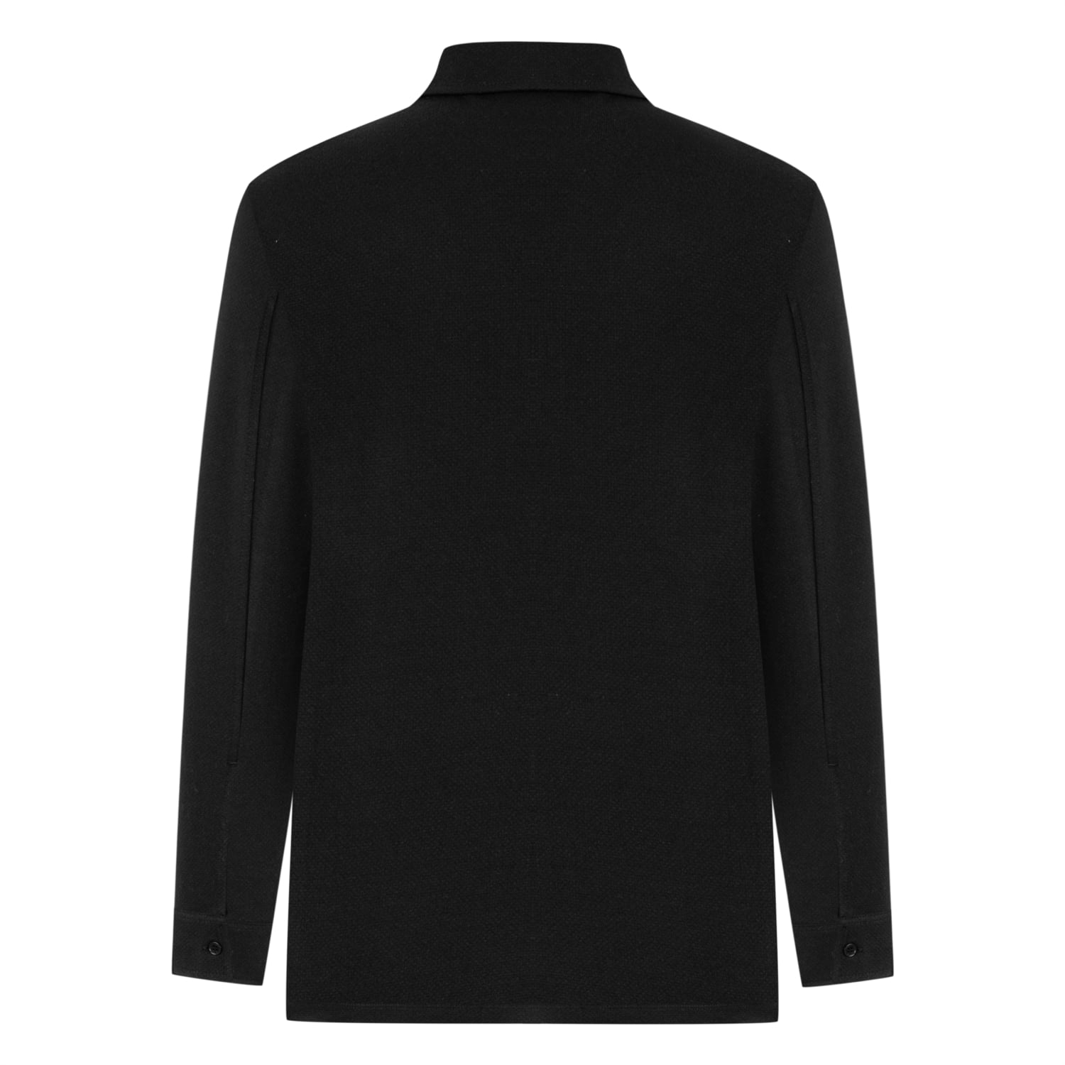 DOKULU POLO YAKA UZUN KOLLU T-SHIRT