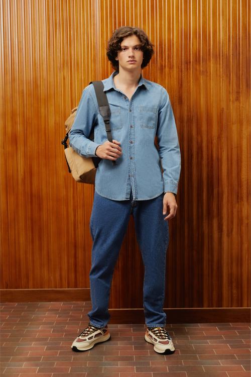  REGULAR FIT JEAN GÖMLEK