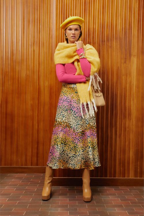  SOYUT DESENLİ A FORM MİDİ ETEK