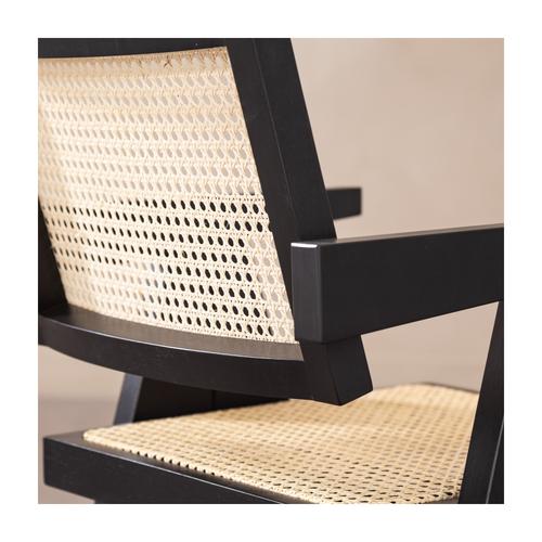  QUILE MASİF AHŞAP HAZERAN SANDALYE SİYAH