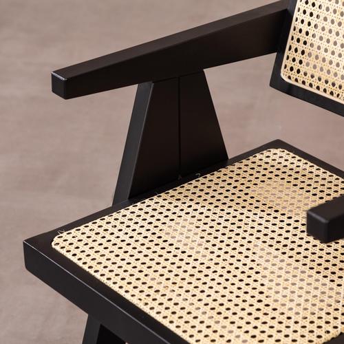  QUILE MASİF AHŞAP HAZERAN SANDALYE SİYAH