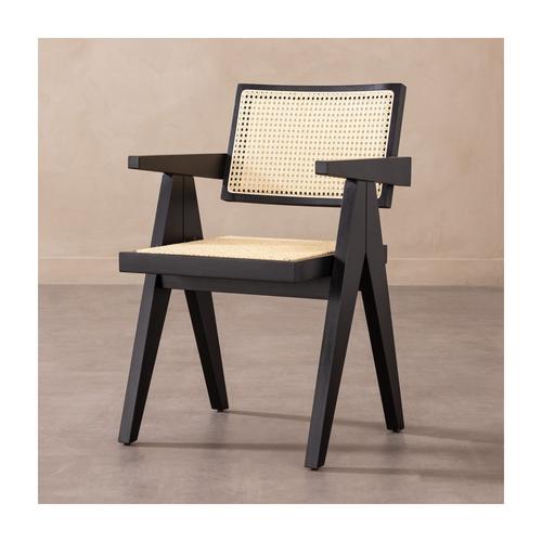  QUILE MASİF AHŞAP HAZERAN SANDALYE SİYAH