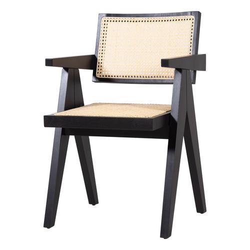  QUILE MASİF AHŞAP HAZERAN SANDALYE SİYAH