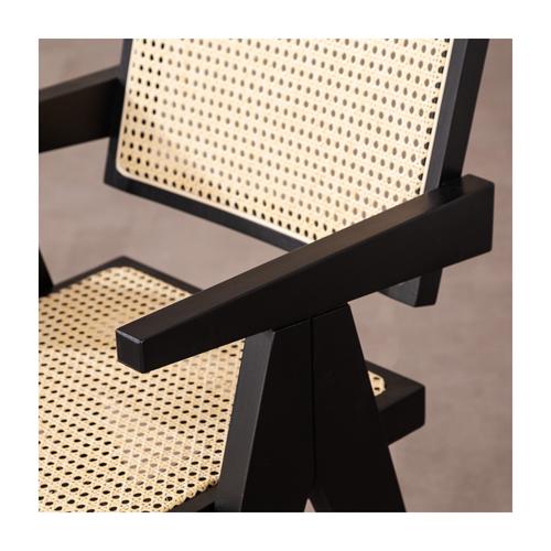  QUILE MASİF AHŞAP HAZERAN SANDALYE SİYAH