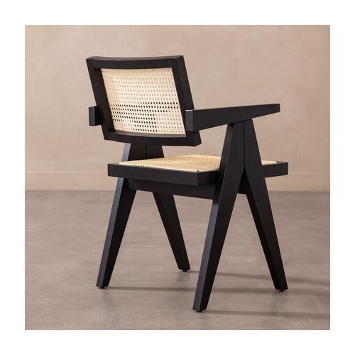  QUILE MASİF AHŞAP HAZERAN SANDALYE SİYAH