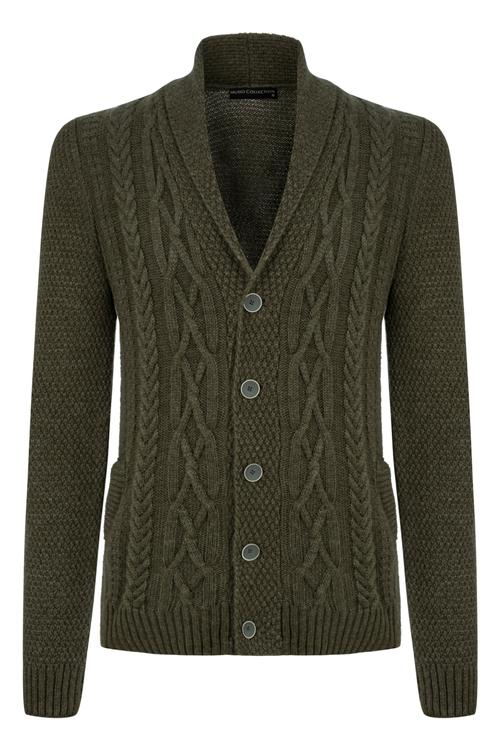  ŞAL YAKA SAÇ ÖRGÜLÜ UZUN KOLLU TRİKO HIRKA