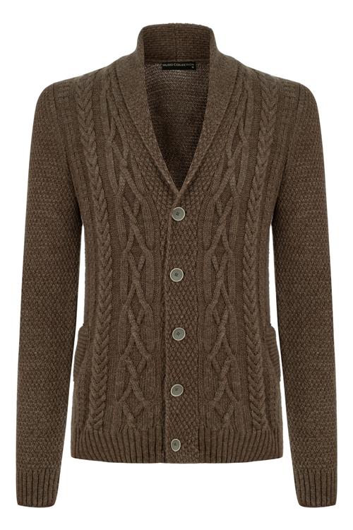  ŞAL YAKA SAÇ ÖRGÜLÜ UZUN KOLLU TRİKO HIRKA