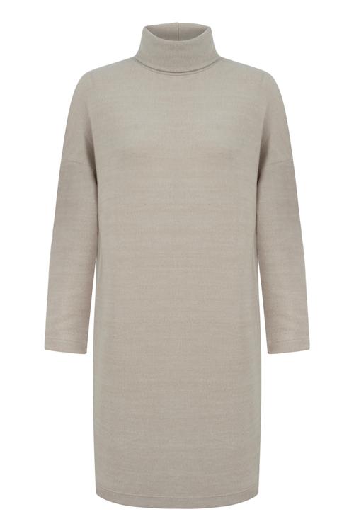  BALIKÇI YAKA DÜZ KESİM MİNİ TRİKO ELBİSE