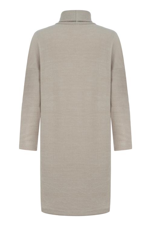  BALIKÇI YAKA DÜZ KESİM MİNİ TRİKO ELBİSE