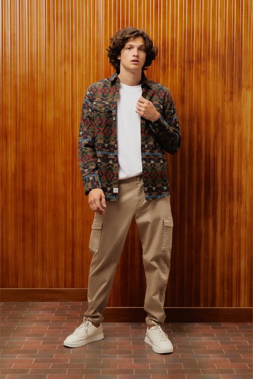  ETNİK DESENLİ REGULAR FIT GÖMLEK