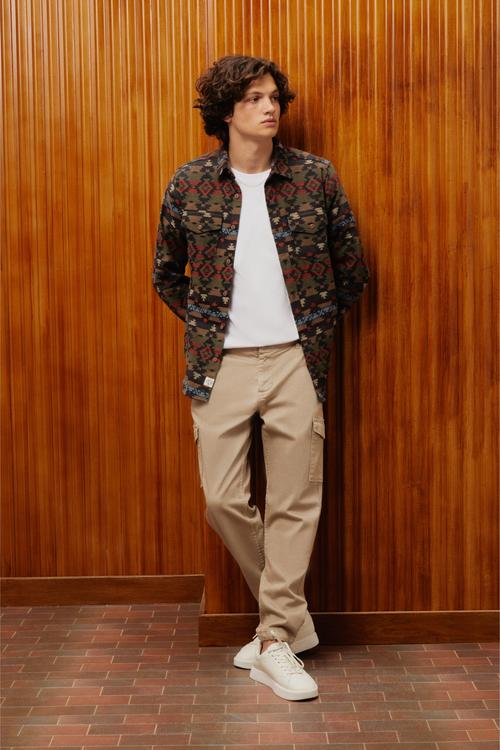  ETNİK DESENLİ REGULAR FIT GÖMLEK