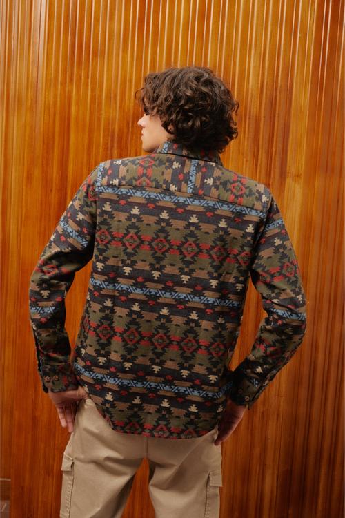  ETNİK DESENLİ REGULAR FIT GÖMLEK