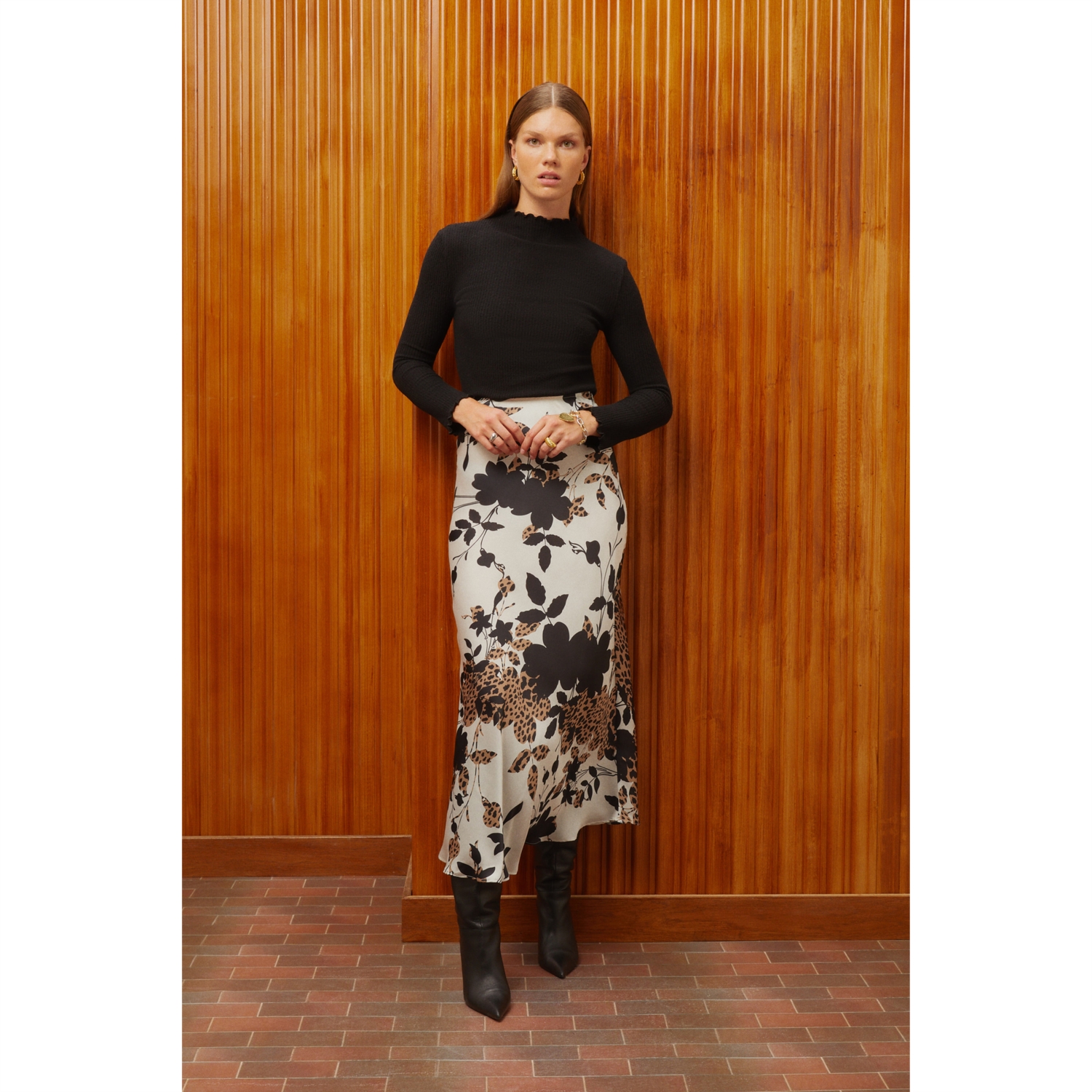 ÇİÇEK DESENLİ UZUN ETEK