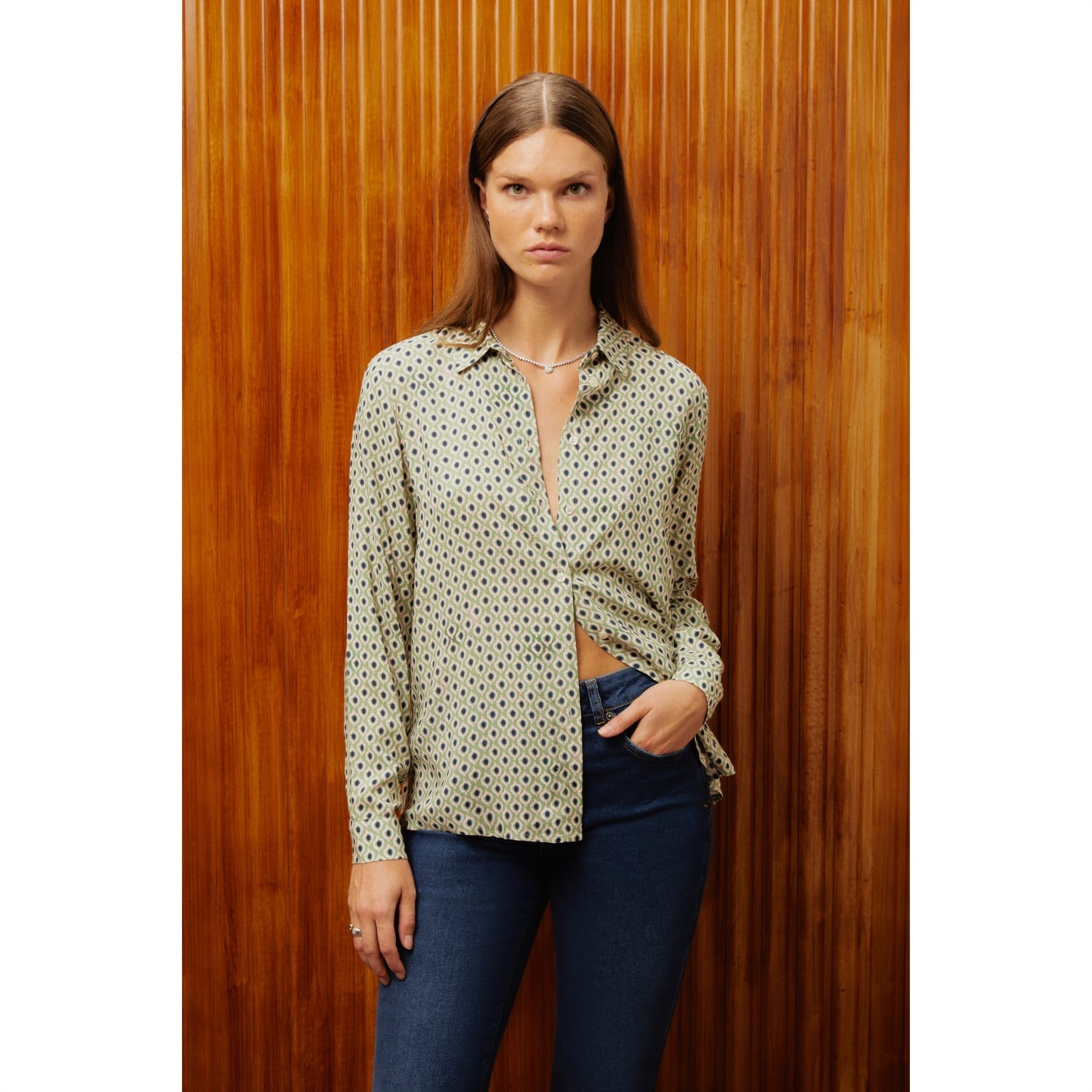 DESENLİ REGULAR FIT VİSKOZ GÖMLEK