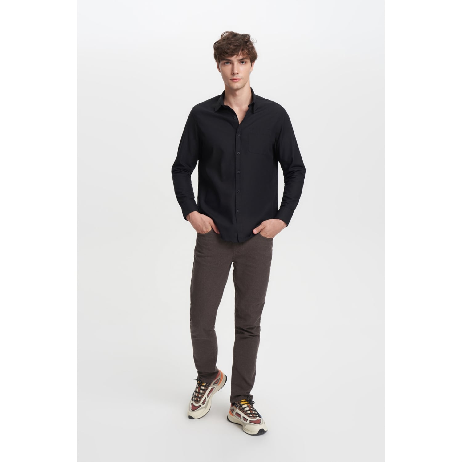 PAMUK KARIŞIMLI VİSKON REGULAR FIT GÖMLEK