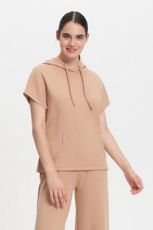  KISA KOLLU KAPÜŞONLU SWEATSHIRT