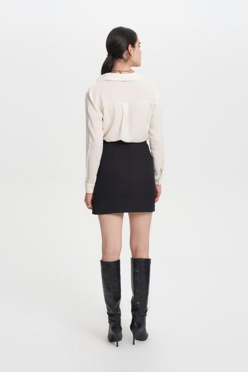  DAR KESİM YIRTMAÇLI MİNİ ETEK