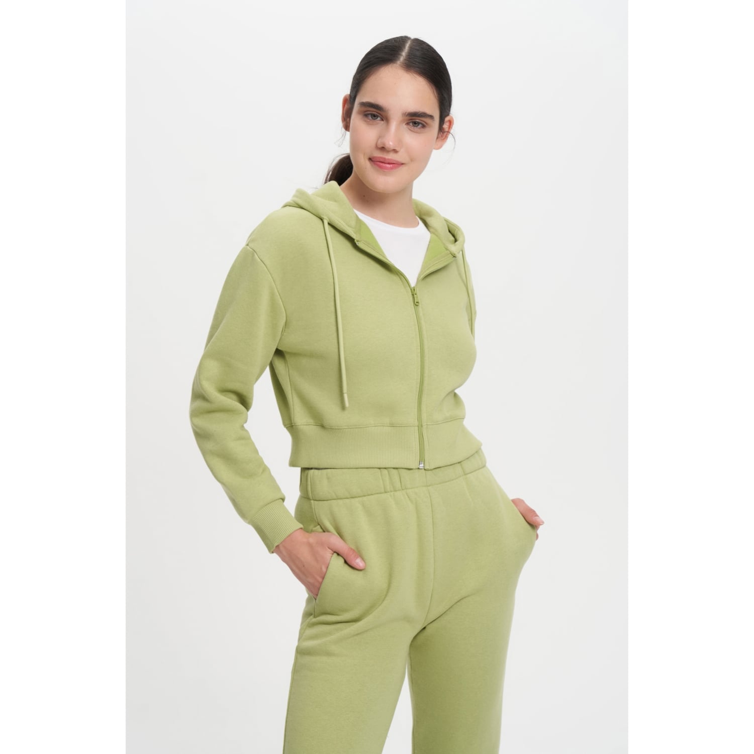 FERMUARLI KAPÜŞONLU SWEATSHIRT